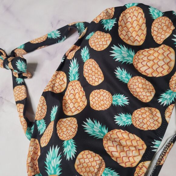 Cupshe Pineapple Halter Bikini Swimsuit Top Only M - Picture 4 of 4